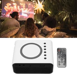 KZQ Mini Projector - Draagbaar Full Hd 1080p Led Projector Met Wifi - Geschikt Voor Telefoon En Computer - Ideaal Voor Thuis Slaapkamer Tuin Binnen Buiten Kamperen En Voetbal Kijken - Wit — thumbnail 4