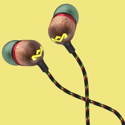 House of Marley Smile Jamaica Oortjes met Draad - Bedrade Oordopjes 3,5 mm Aansluiting - Met Microfoon en 1knopsbediening - Eco Friendly Design - 9 mm Drivers - Knoopvrije Kabel - Rasta — thumbnail 5