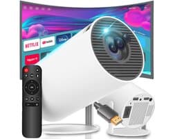Retoo Mini Projector 4K - Draagbare Video Beamer met Auto WiFi en Bluetooth
