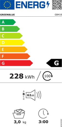 GreenBlue GB410 - Wasdroger - Condensdroger - Elektrische wasdroger - 3kg lading - 5 Programma`s - Wit — thumbnail 2