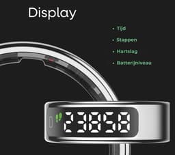 NOLATR Vue, Slimme Ring met Stappenteller, Activiteitstracker & Hartslagmeter – met Touch functie - Zonder Abonnement & Nederlandse App – Zilver – Maat 12 — thumbnail 3