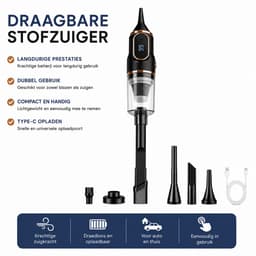 Rolu Auto Stofzuiger – Auto Stofzuiger Draadloos – Kruimeldief – 30 × 30 × 7,5 CM - 50W – HEPA Filter – 0.5 KG Stofreservoir — thumbnail 5