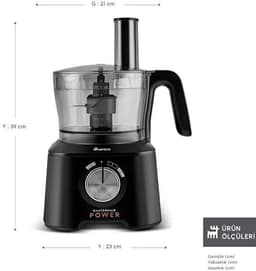 Karaca Mastermaid Power Max 11-in-1 Keukenrobot 2500W – 1,5L Kom – Blender 1L – Citruspers – Koffiemolen – 5 RVS Raspschijven — thumbnail 2