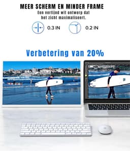 AHD® Professionele Portable Monitor - USB-C - 15.6 Inch - Draagbare Monitor - Portable Monitor Voor Laptop - Wit - 36cm x 21cm x 1cm — thumbnail 2