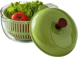 Fruitwasmachine - Groente spinner - Salades maken - Dubbellaags ontwerp - 23 x 23 x 18 cm - Groen — thumbnail 1