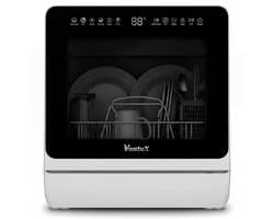 Ventux Mini Vaatwasser met Waterreservoir - 4-6 Couverts - 8 Programma's - Vrijstaande Vaatwasser - Mini Afwasmachine met UV-sterilisatie - Camping - Wit