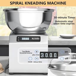 Elektrische Deegmixer - Keukenmachine - Professioneel Bakken - Dubbele Rotatie Modus - 5/8kg Capaciteit - Zilver — thumbnail 5