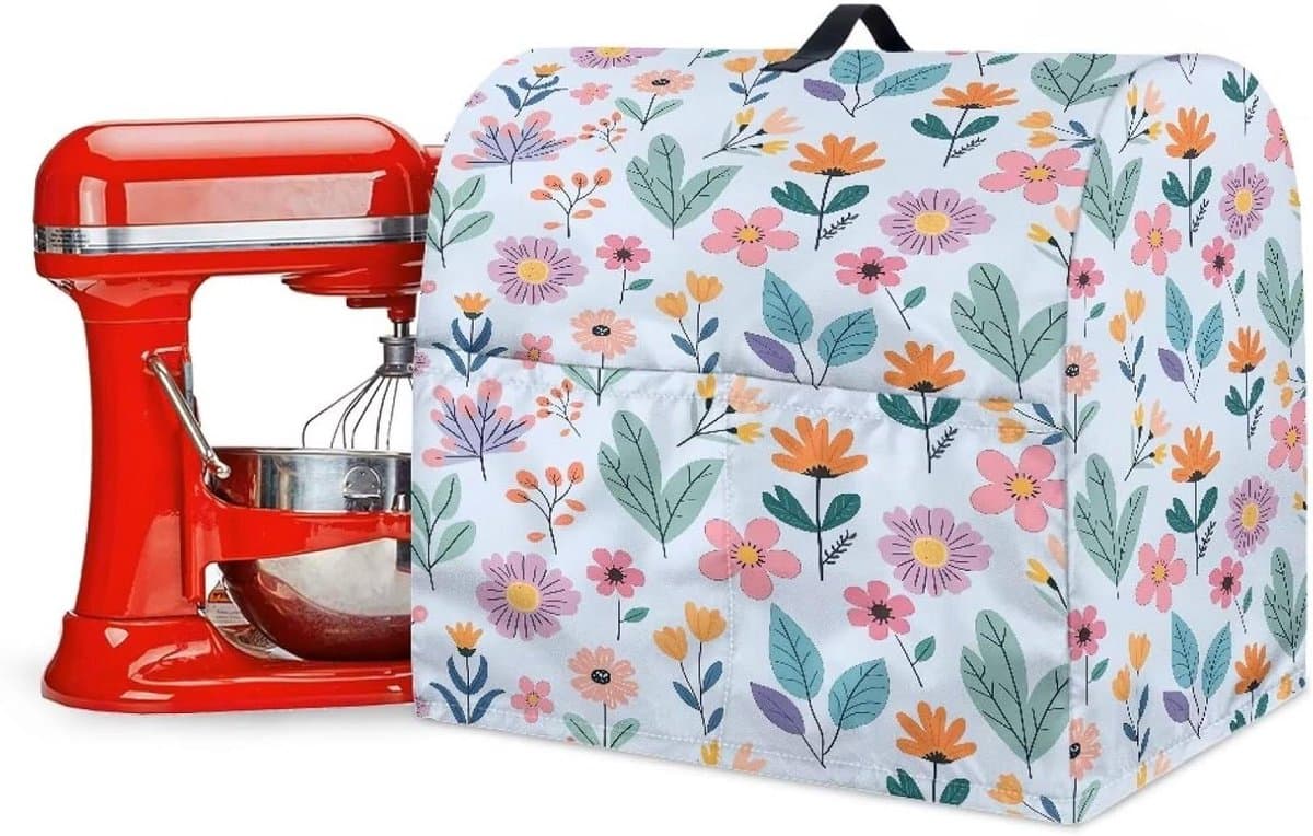 Mixerhoes Keuken - Apparaat Beschermhoes - Keuken Organisatie - Verstelbaar Trekkoord - Groot Formaat - Boho Bloemen — afbeelding 1