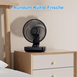 LISM-Automatische oscillerende bureauventilator, stille werking (30 decibel), zachte luchtstroom, USB-C-poort, LED-display, 4 ventilatorsnelheden, compact en draagbaar, geschikt voor kantoor en thuisgebruik - wit — thumbnail 2
