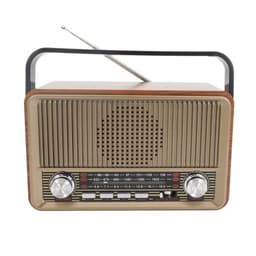 Vintage Draagbare Radio - Retro AM/FM/SW Radio met Bluetooth - 1800 mAh Oplaadbare Batterij - Draagbare Werksite en Camping Radio met USB, TF en AUX - Grote Knoppen voor Senioren - Koffie — thumbnail 1