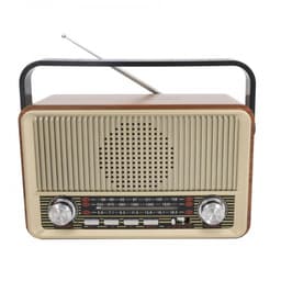 Vintage Draagbare Radio - Retro AM/FM/SW Radio met Bluetooth - 1800 mAh Oplaadbare Batterij - Draagbare Werksite en Camping Radio met USB, TF en AUX - Grote Knoppen voor Senioren - Goud — thumbnail 1
