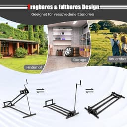 Grasmaaier Lift - Tractor Hefbrug - Onderhoud Gazonmaaier - 400 kg Draagvermogen - 115 x 50 x 20 cm - Zwart — thumbnail 5