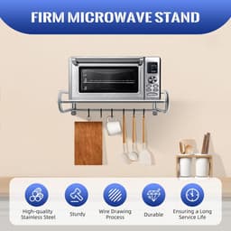 Staal Wandhouder Roestvrij Staal Magnetron Beugel Wandplank Houder Keuken Plank — thumbnail 2