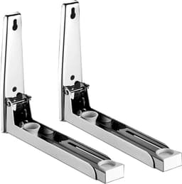 Wandhouder voor microgolfovenrek, 2 stuks, verstelbaar, opvouwbaar, gepolijst, roestvrij staal, sterke belasting, universele antislip houder voor magnetron, voor thuiskeuken — thumbnail 1