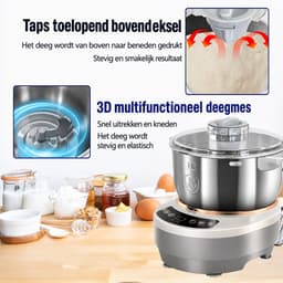 Jensaro Deegkneedmachine 7L - Elektrische Deegmixer Met Fermentatie/Rijsfunctie - RVS Mengkom - Voor Brood, Pizza Of Koekjes — thumbnail 5