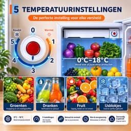 Celestul Mini Koelkast 45L - Koelkast met Vriesvak - Stille Minibar 41 dB - Compacte Koelkast voor Slaapkamer, Kantoor & Studentenkamer - Wit — thumbnail 3