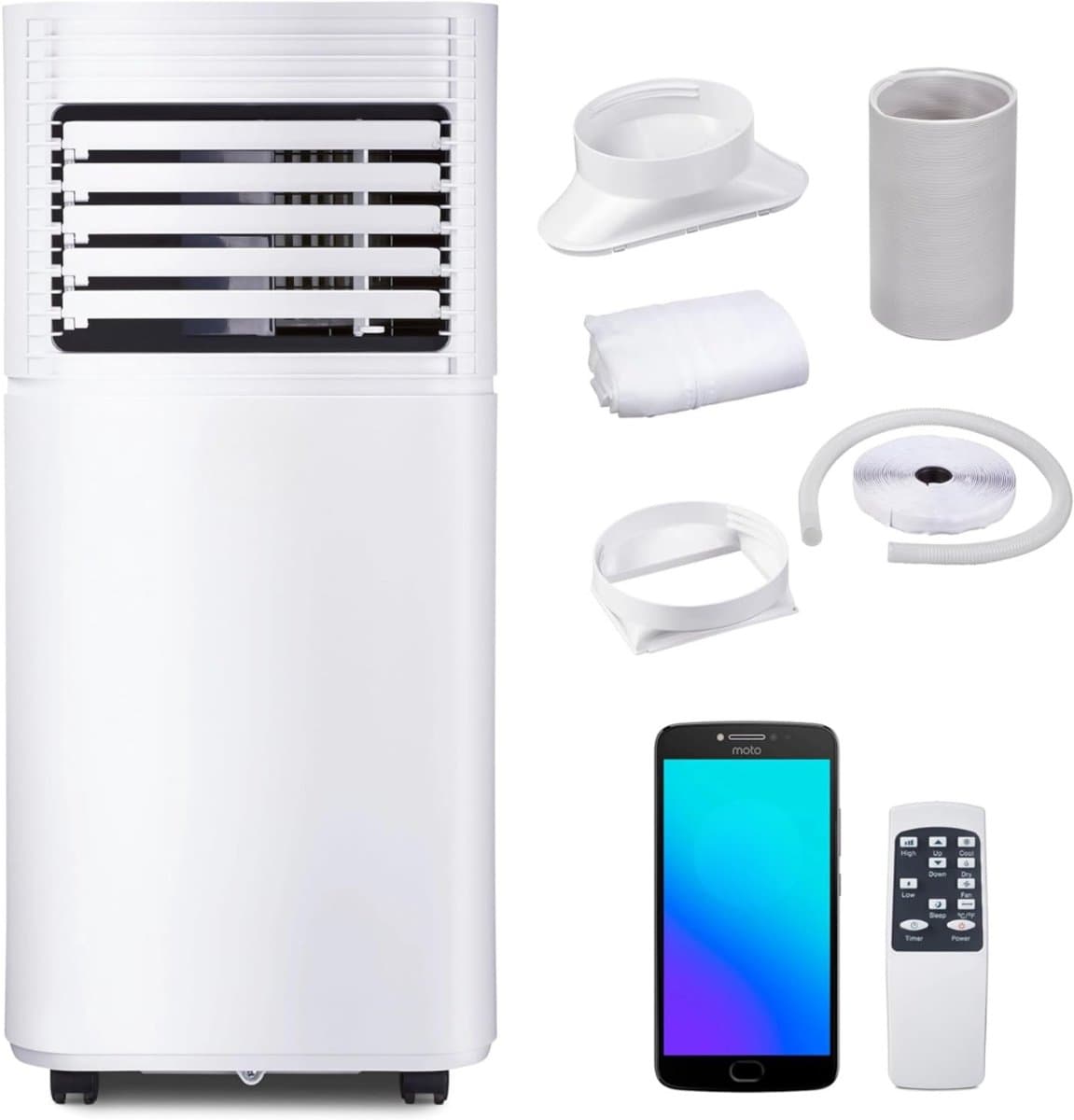 ZMR® Mobiele Airco voor Slaapkamer - Airco - Mobiele Airco - Wit - 31cm x 32cm x 70cm — afbeelding 1