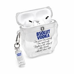 Transparante AirPods Case met Vodka Fles Design - Grappig Doorzichtig Hoesje voor AirPods 4 - Inclusief Sleutelhanger Charm - Novelty Cadeau voor Mannen en Vrouwen Festival — thumbnail 1