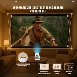 AHD® Draagbare beamer - Beamer - Projector - Mini Beamer - Wit - 10cm x 9cm x 16cm — thumbnail 3