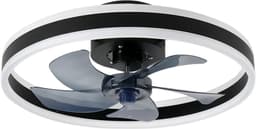 UFTA Plafondventilator - Slimme LED Ventilatorlamp - Plafondlamp 6 Snelheden - 3 Kleurtemperaturen met App Bediening - Zwart & Wit — thumbnail 1