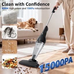 Aigostar 30ENC - 4-in-1 Steelstofzuiger - Stokstofzuiger - Zakloze Stofzuiger - Met HEPA-filter - 7 Meter Kabel - 600W - Zwart — thumbnail 2