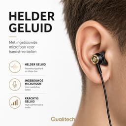 Qualitech® Oortjes met Draad - USB C met Microfoon - In-ear Oordopjes met USB-C Aansluiting — thumbnail 5