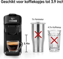 HiBREW H1B - 6 in 1 - Koffiemachine - Koffiezetapparaat - Multifunctioneel voor warm en koud - Kapsulekoffiezetapparaat - Voor Nespresso, Dolce Gusto, ESE & gemalen koffie - Beige — thumbnail 2