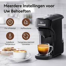 HiBREW H1B - 6 in 1 - Koffiemachine - Koffiezetapparaat - Multifunctioneel voor warm en koud - Kapsulekoffiezetapparaat - Voor Nespresso, Dolce Gusto, ESE & gemalen koffie - Zwart — thumbnail 5