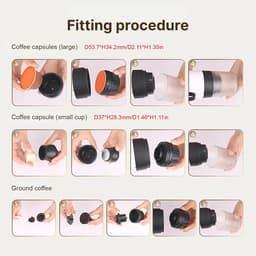 Koffiezetapparaat - 1 stuk - Draadloos draagbaar koffiezetapparaat - 3-in-1 multifunctioneel koffiezetapparaat - 0,5 L - 3-5 kopjes - Elektrisch koffiezetapparaat - Geschikt voor kleine capsules, grote capsules en koffiepoeder -Zwart — thumbnail 2