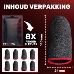 ProFPS Finger Sleeves 8x – Silver Fiber Anti-Slip Grip – Mobile Gaming — thumbnail 3