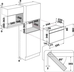 Inbouw Magnetron - Grill-magnetron - Snel Eten Bereiden - Met Grillfunctie - 22 Liter Inhoud - Zwart Roestvrijstaal — thumbnail 2