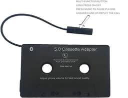 Cassette Adapter - Bluetooth Audio - Muziek Streamen - Ingebouwde Batterij - 12 cm - Zwart — thumbnail 3