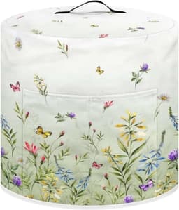 Dust Cover for 8 Quart Instant Pot and Extra Accessories, Dustproof, Easy to Clean Pressure Cooker Cover Electric Device Cover Air Fryer Accessories with Storage Compartment, Flowers Green — thumbnail 1