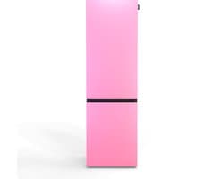 NUNKI LARGECOMBI-ABUB Combi Bottom Koelkast, E, 198+66l, Bubblegum Pink Satin All Sides