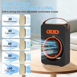 Namajunas - Ventilatoren - Tafelventilator - Stille ventilator met waterkoeling - Mini mobiele airco draagbaar - Luchtkoeler met water - aircooler - Oplaadbare ventilator met 5 snelheden en timer - Mistfunctie - Geurverspreider - Zwart — thumbnail 4