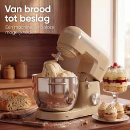 Gatson 1500W Keukenmachine - 10 Snelheden - 5L Mengkom - Dubbele Handvat - Keukenrobot - Keukenmixer - Foodprocessor - 1500W — thumbnail 2
