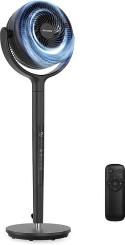Auronic Statiefventilator - Staande Tafel en Vloerventilator - 12 Standen en Timer - Luchtkoeler - Stil - Met Afstandsbediening en Display - Fan - Zwart — thumbnail 1