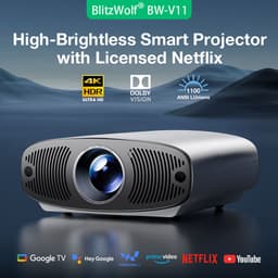 BlitzWolf BW-V11 Beamer met Dolby Vision & 4K Ondersteuning – 1100 ANSI Lumen, Native 1080P Full HD, HDR10, Automatische Trapezcorrectie, Home Cinema Projector — thumbnail 5