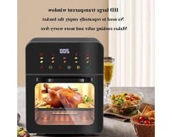 Heteluchtfriteuse - Airfryer XXL - Gezond Koken - Dubbellaags Ontwerp - 10 Liter - Zwart