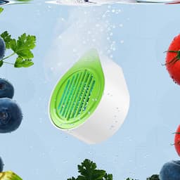 Fruit- en groentewasmachine, elektrisch reinigingsapparaat voor verse levensmiddelen, draadloze keukenhulp, automatisch keukenapparaat voor kersentomaten, druiven, aardbeien, frambozen, bessen — thumbnail 3