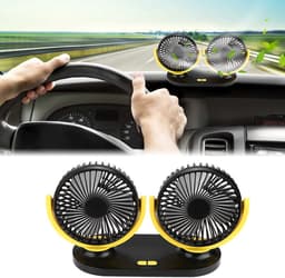 Dubbele Auto Ventilator - Draagbare Cooler - Koelere Rit - USB Aangedreven - 24 x 31 x 16 cm — thumbnail 4