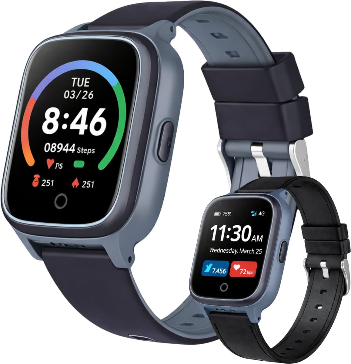 Royal Empire alarmhorloge – GPS Pro Smartwatch voor Senioren – Valdetectie & SOS – Videobellen – Medicatiealarm – Hartslag en Bloeddrukmeter — afbeelding 1