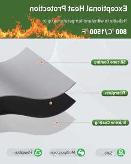 Grote Vuurvaste Grillmat van 54" x 54" voor BBQ, Beschermende Mat voor Buiten, Waterdicht en Hittebestendig voor Terras en Tuin — thumbnail 5
