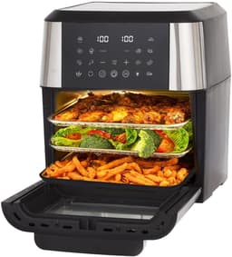 XXL 12L Airfryer - Heteluchtoven - Heteluchtfriteuse - Grote Airfryer - Grill - Verwarming - Accessoires - Reinigen - Keuken - 35cm - 12 Functies - Zwart — thumbnail 1