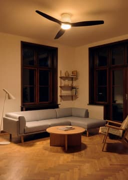 CREATE - Plafondventilator stil 40W (Ø132cm) - Sfeer- en hoofdverlichting LED - Afstandsbediening - 6 snelheden - Programmeerbaar - WIND CALM CUSTOM RATTAN — thumbnail 4