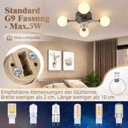 NETTLIFE Plafondventilator met Verlichting G9 - Stil - Met Afstandsbediening - 6 Snelheden - Timer - Voor Keuken & Eetkamer - Zonder Lampen — thumbnail 3