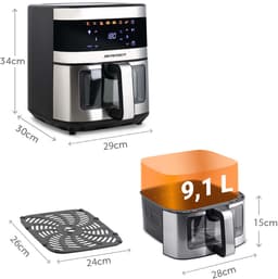 Berdsen BD-656 - Olievrije Frituurpan - 1700W - Zilver - 9,1L — thumbnail 2