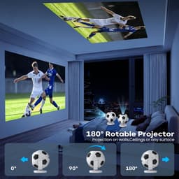 Mini Beamer WK Editie - Voetbal Beamer - Alles-in-één Smart TV Projector - 2026 model - Android TV Besturingssysteem - WiFi & Bluetooth - 4k support - Beamer - Home Cinema — thumbnail 2