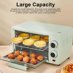 Heteluchtoven aanrecht - Mini oven - Gezond koken - Instelbaar 0-230°C - 12 liter inhoud - Groen — thumbnail 3
