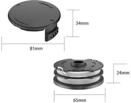 Dailygoods- Spoel met Deksel - Geschikt voor Parkside PRTA 20-Li A1/B1/B2/C3 - Lijndiameter 1,6 mm - Lijnlengte 8,3 m - Spoelmaat 65 x 24 mm - Cover Grootte 80 x 35 mm - Grasmaaier Spoel — thumbnail 5